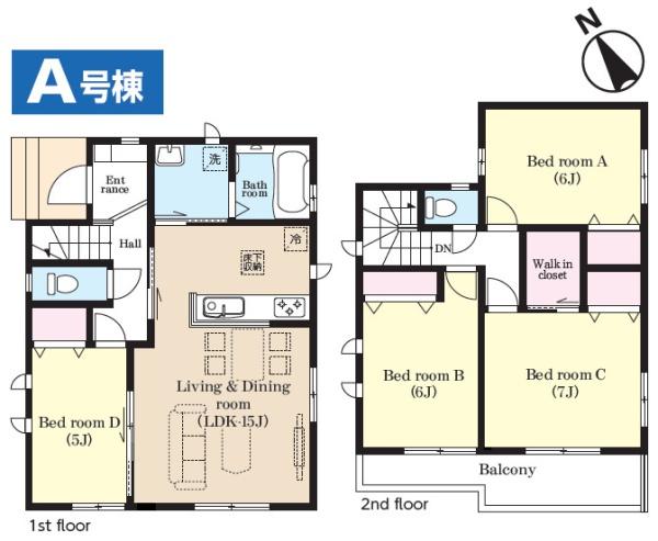 成田市 飯田町 4 全2棟 A号棟の間取り画像