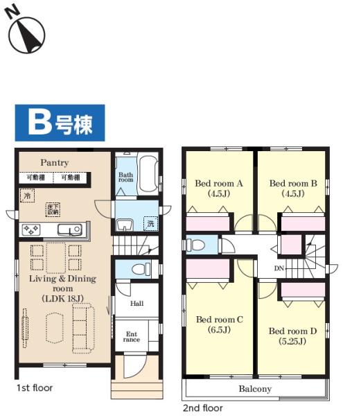 成田市 飯田町 4 全2棟 B号棟の間取り画像