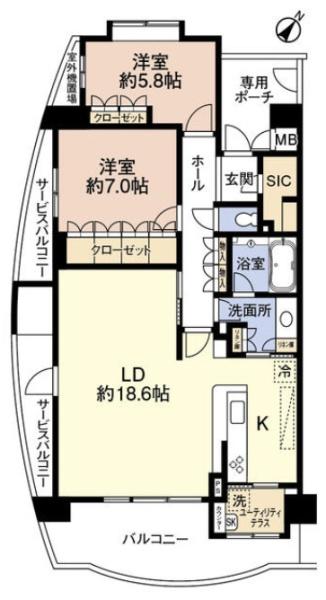 パインズマンション成田の間取り画像