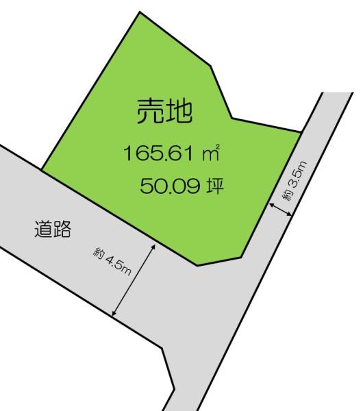 建築条件なし売地　山武市　埴谷（さんむし　はにや）の間取り画像