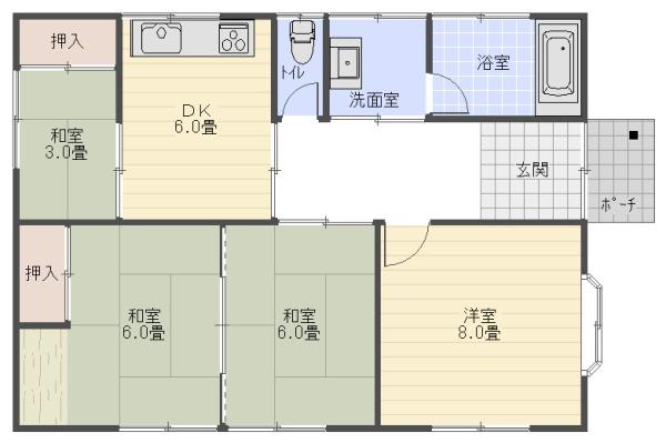 中古戸建 山武市埴谷の間取り画像
