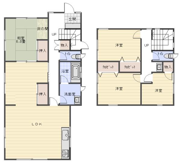大網白里市木崎の貸家の間取り画像