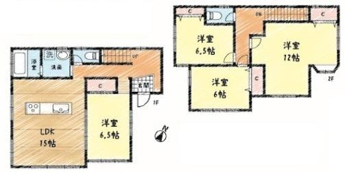日野市新町　中古戸建の間取り画像