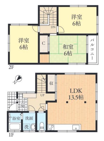 飯能市原町　中古戸建の間取り画像