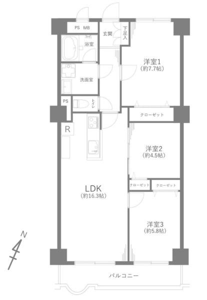 パレドール西八王子の間取り画像