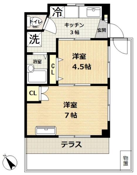 第２日誠コーポの間取り画像