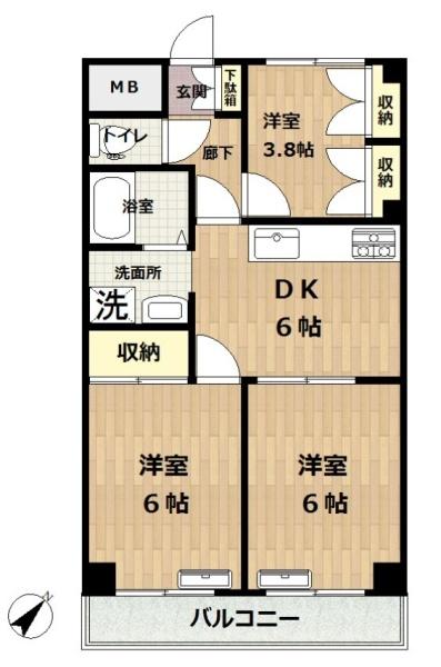 イズミハイツの間取り画像