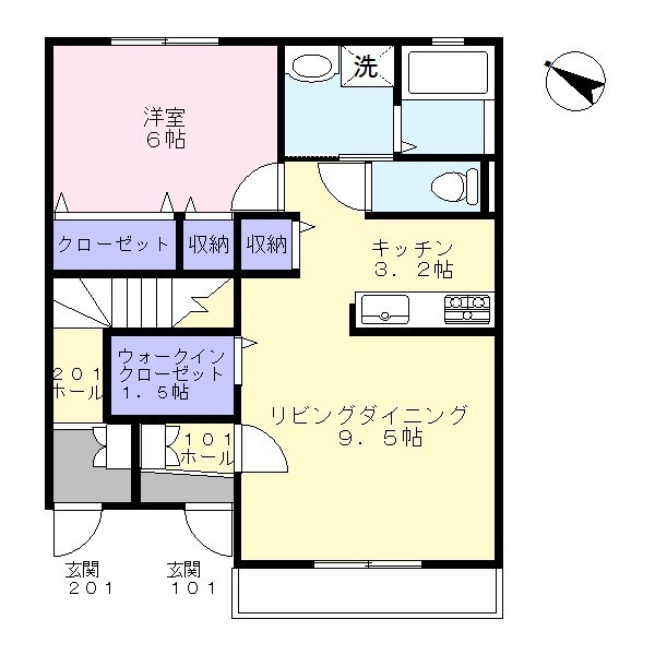 ファンテーヌＡの間取り画像