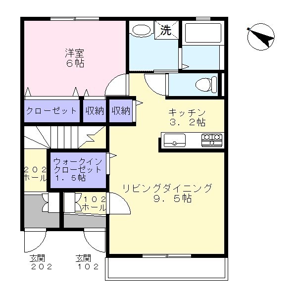 ファンテーヌＡの間取り画像