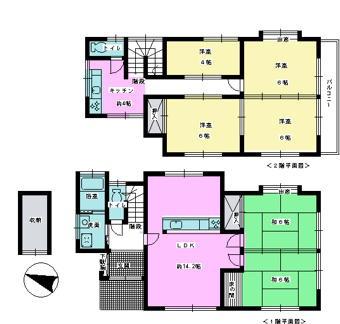 松葉町貸家の間取り画像
