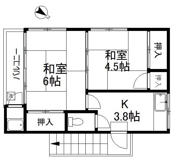 高階アパートの間取り画像