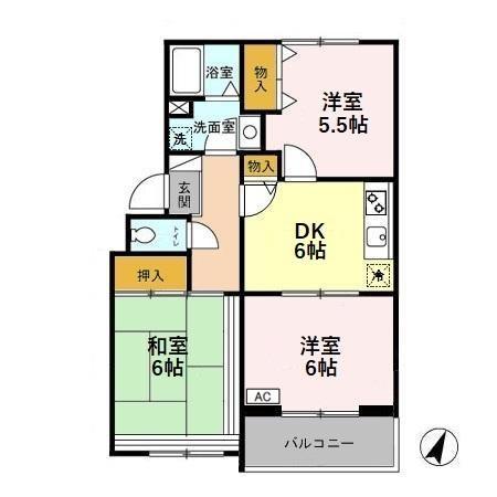 グリーンパークマルオカの間取り画像