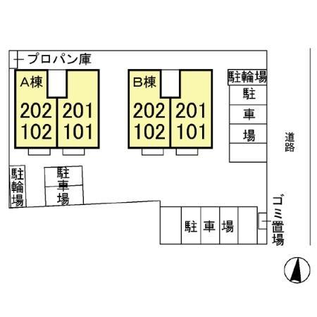 第6グリーンハイツ Bの現地案内図画像