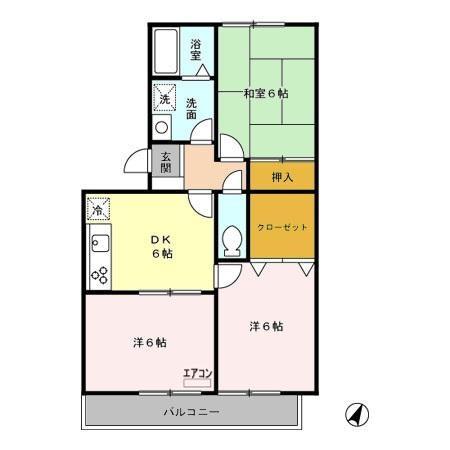 エコーハイツマルオカの間取り画像