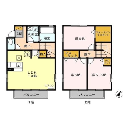 クレセール　Ｃ１の間取り画像
