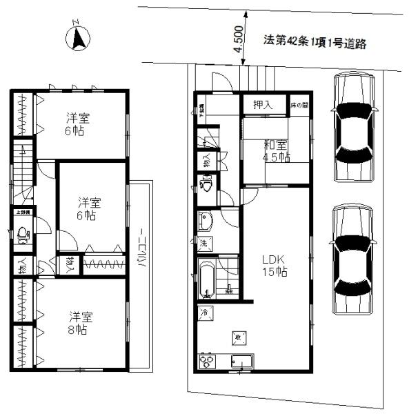 鴻巣市緑町戸建の間取り画像