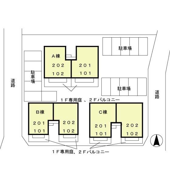レイヴ・スペースＡ／Ｂ／Ｃ　Ｂの現地案内図画像