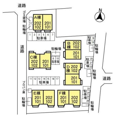 第７グリーンハイツＣの現地案内図画像