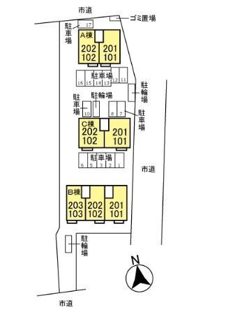 エレガンテＡの現地案内図画像