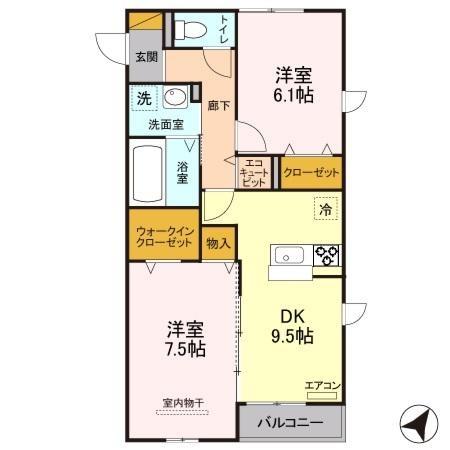 グランマルニエイーストコートの間取り画像