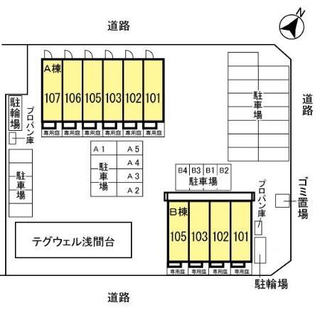 キューブ浅間台Ｂの現地案内図画像