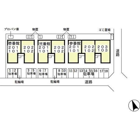 ラ・グランドール壱番館の現地案内図画像