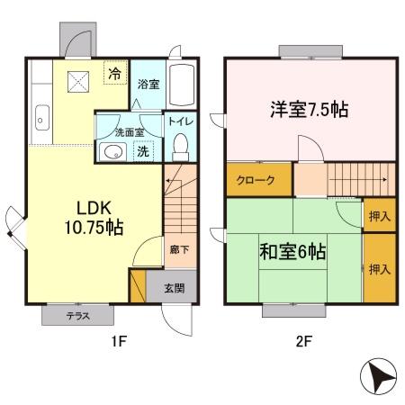 尾山台タウンハウスＤの間取り画像