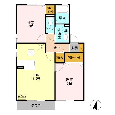 サンパークⅡBの間取り画像