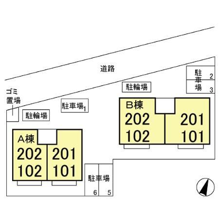 ガーデンハイツAの現地案内図画像