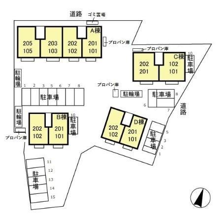 サンライズヒルＤの現地案内図画像