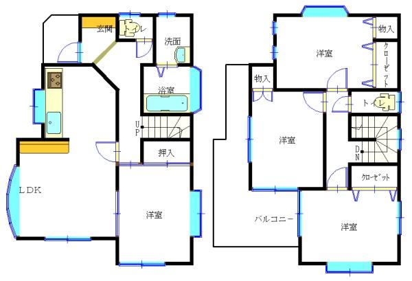北本市本宿戸建の間取り画像
