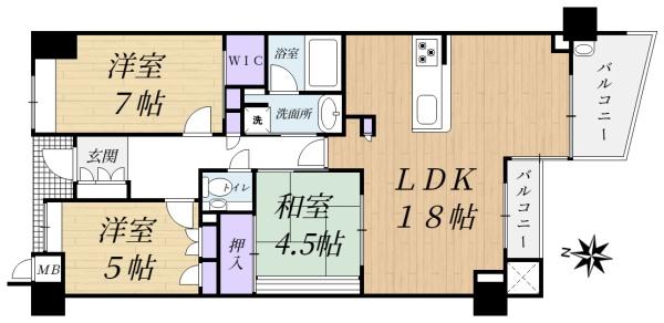 アウレリア東生駒の間取り画像