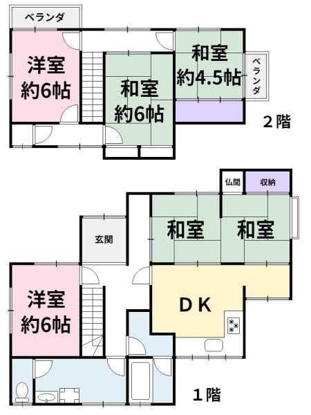 生駒市仲之町の中古一戸建の間取り画像