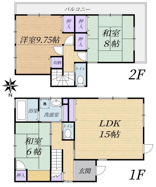 奈良市学園南3丁目　中古一戸建の間取り画像