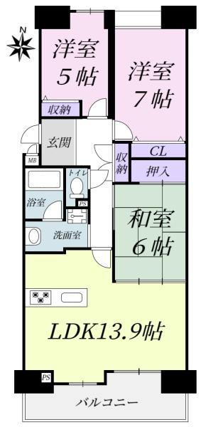 スコーレ東生駒の間取り画像