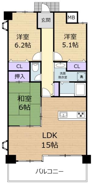 イトーピア生駒ファインコートA棟の間取り画像
