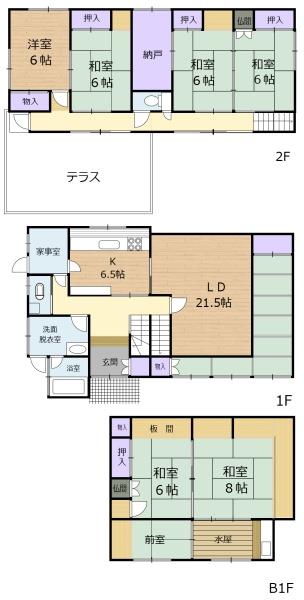 生駒市あすか野北２丁目の中古一戸建の間取り画像