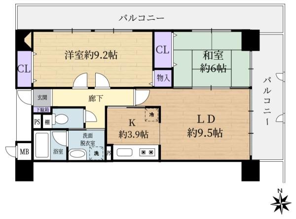 ライオンズマンション学園前第2の間取り画像