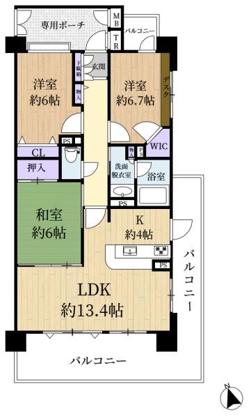 ダイアパレスあやめ池の間取り画像