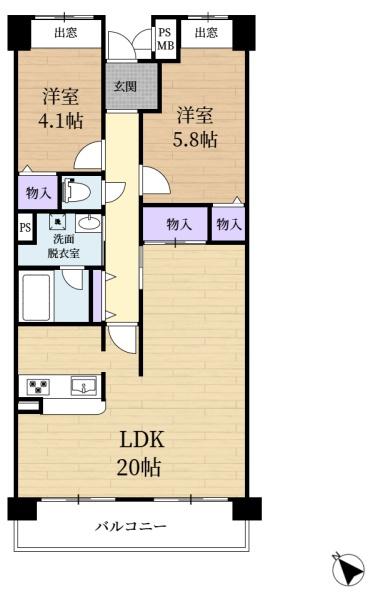 ライオンズマンション奈良の間取り画像