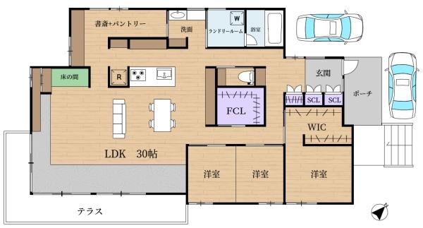 奈良市青垣台３丁目の中古一戸建の間取り画像