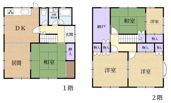生駒市南田原町　中古一戸建の間取り画像