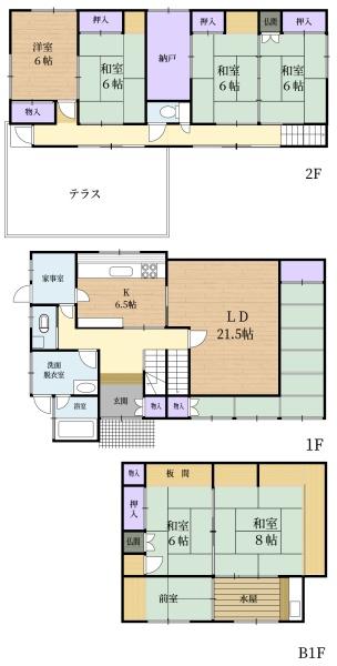 生駒市あすか野北２丁目の中古一戸建の間取り画像