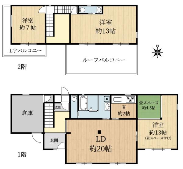 奈良市帝塚山１丁目の中古一戸建の間取り画像