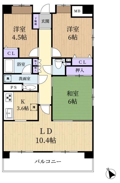 ステイツ富雄の間取り画像