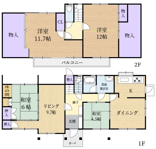 生駒市あすか野北3丁目中古一戸建の間取り画像