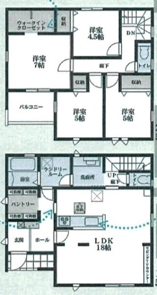 生駒市翠光台 新築住宅 2号地の間取り画像