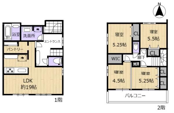 中菜畑2丁目　新築全6棟の間取り画像