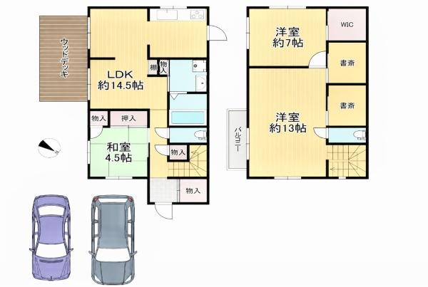 中古住宅　木津川市梅美台の間取り画像
