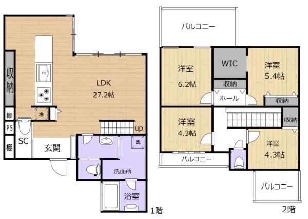 生駒俵口 中古の間取り画像